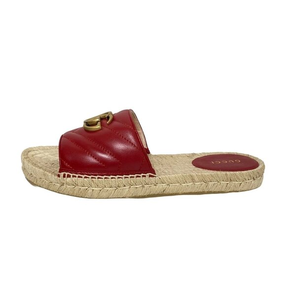 GUCCI - Red Leather Women's Sandals 340-080225 - Picture 1 of 8